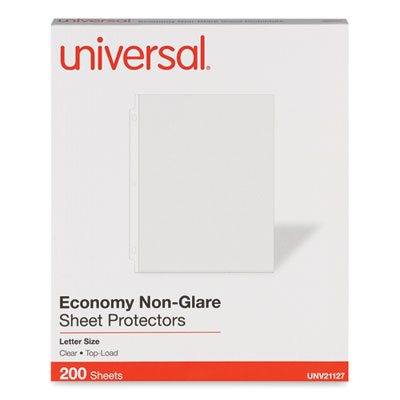 Top-Load Poly Sheet Protectors, Nonglare, Economy, Letter, 200 / Box